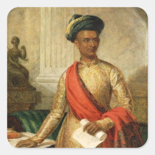 Purniya, Mysore-minister, c.1801 (olja på Fyrkantigt Klistermärke