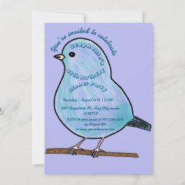 Purple 45th Birthday Cute Bird Dinner Party  Inbjudningar