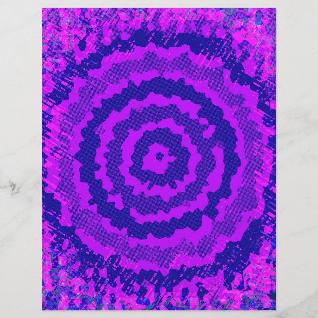 Purple Abstract Flower Bulk Scrapbook Paper Pages Reklamblad (Framsidan)