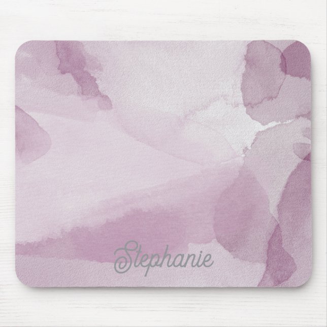 Purple Abstract Watercolor Personalized Mouse Pad Musmatta (Framsidan)