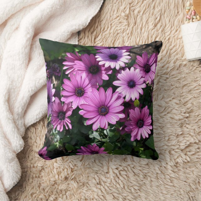 Purple African Daisy Flowers  Kudde (Filt)