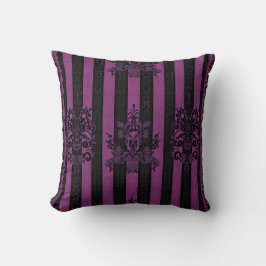  Purple and Black Damask Pattern Kudde