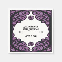 Purple and Black Gated Rose Princess Birthday 
