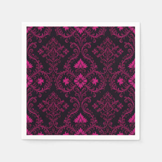 Purple and black gothic damask pattern pappersservett