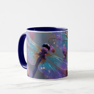 purple and blue dragonflies mugg