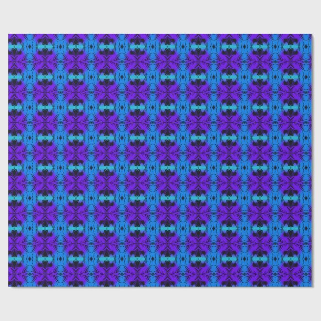 Purple and blue Kaleidoscope Fractal Pattern Presentpapper (Platt)