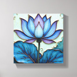 Purple and Blue Lotus Canvastryck