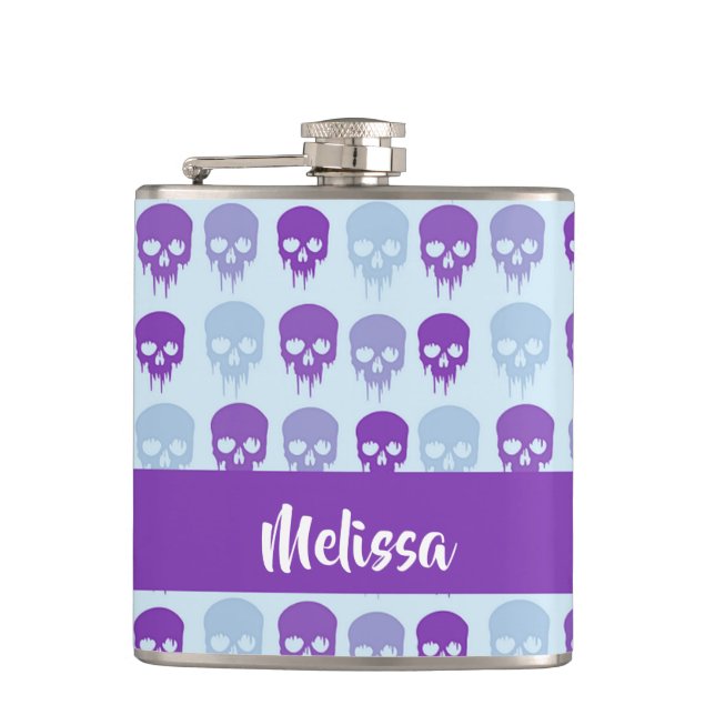 Purple and blue melting skulls pattern fickplunta (Framsidan)