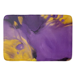 Purple and Gold Abstract Badrumsmatta