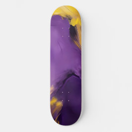 Purple and Gold Abstract Mini Skateboard Bräda 18,5 Cm