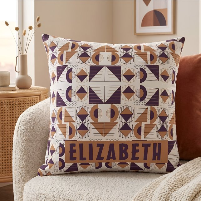 Purple and gold Aesthetic abstract Pattern Kudde (Skapare uppladdad)