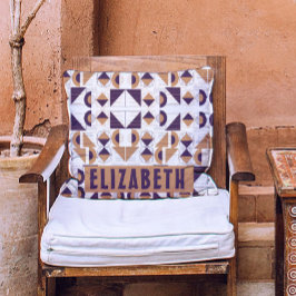 Purple and gold Aesthetic abstract Pattern Kudde