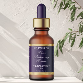 Purple and Gold Cosmetics Dropper Bottle Label  Adressetikett