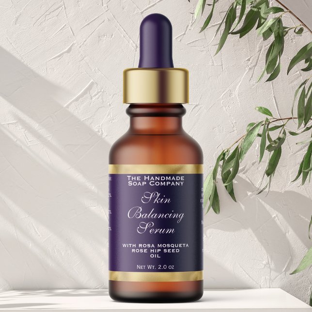 Purple and Gold Cosmetics Dropper Bottle Label  Adressetikett (Skapare uppladdad)