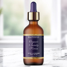 Purple and Gold Cosmetics Dropper Bottle Label Fraktsedel