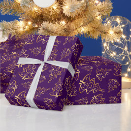 Purple and Gold Elegant Christmas Trees Presentpapper