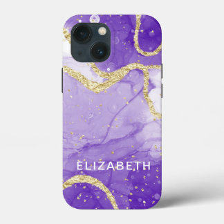 purple and gold marble glitter personalized 