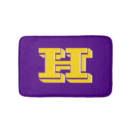 Purple and Gold Varsity Letter Style Monogram Badrumsmatta