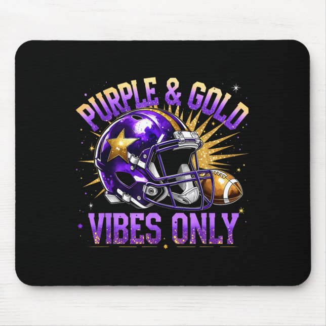 Purple And Gold Vibes Only Football Fan Gift  Musmatta (Framsidan)