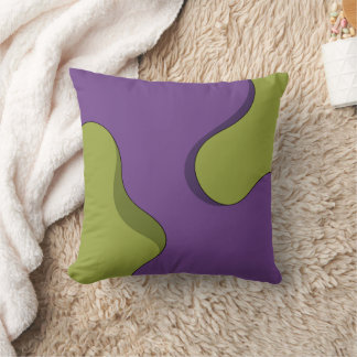 Purple and Green Groovy Wavy Abstract Pattern. Kudde