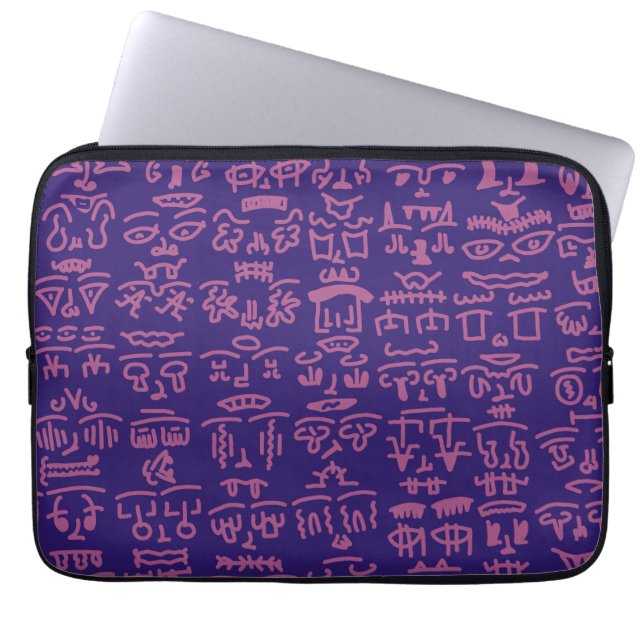Purple and Pink Doodle Laptop Sleeve – Abstract Ar (Framsidan)