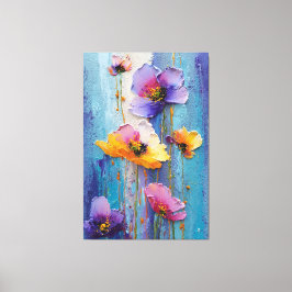 Purple and Pink Floral Texture Abstract Wall Art Canvastryck