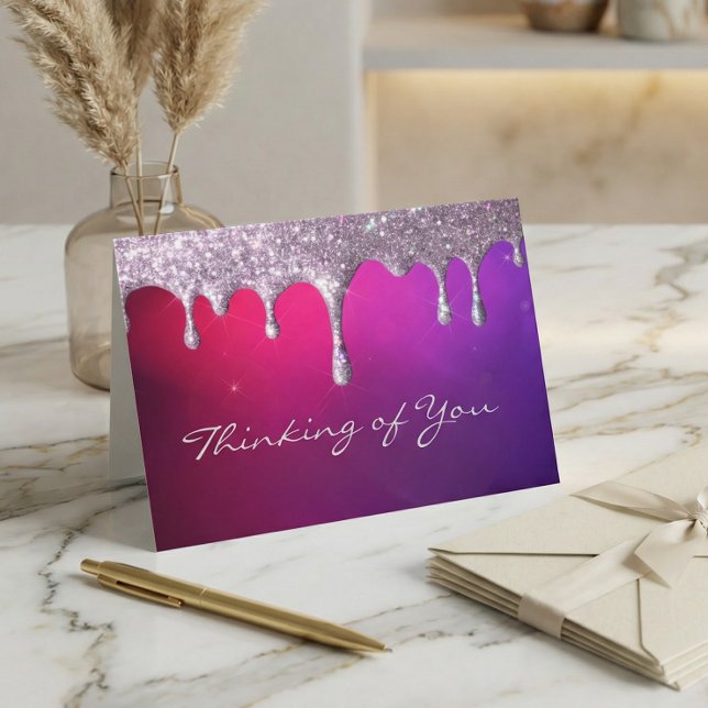 purple and pink glitter drip Sympathy Card Kort (Skapare uppladdad)