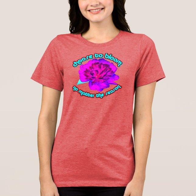 purple and pink peony t shirt (Framsida)