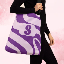 Purple and Pink Retro Waves  Axelväska