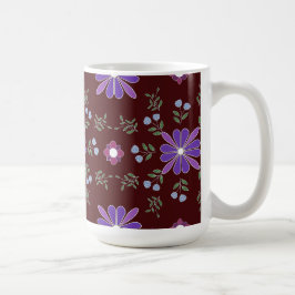 Purple and Red Folk Art Floral Mug Kaffemugg