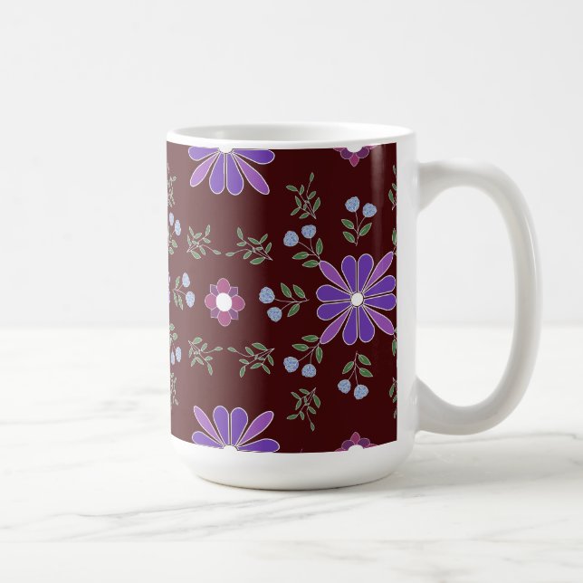 Purple and Red Folk Art Floral Mug Kaffemugg (Höger)