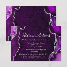 Purple and Silver Agate Wedding Accommodations Tilläggskort