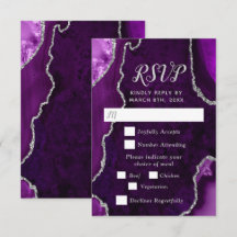 Purple and Silver Agate Wedding Meal Choice