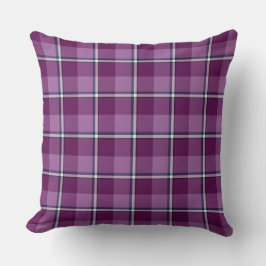 Purple and Trendy Pink Plaid Kudde
