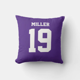 Purple and White Double-Sided Sports Jersey Kudde