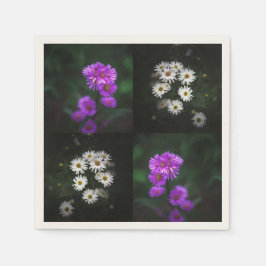 Purple and White Floral Pappersservett