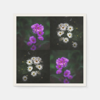 Purple and White Floral Pappersservett