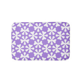 Purple and White Modern Geometric Floral Pattern Badrumsmatta