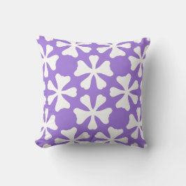 Purple and White Modern Geometric Floral Pattern Kudde