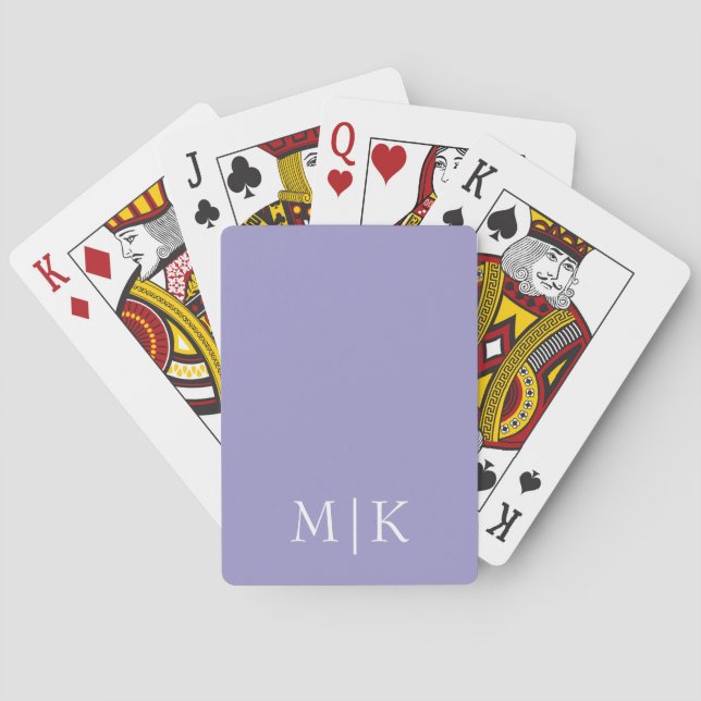 Purple and White | Modern Monogram Casinokort (Baksidan)