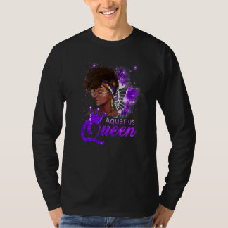 Purple Aquarius Queen African American Woman Jan F T Shirt