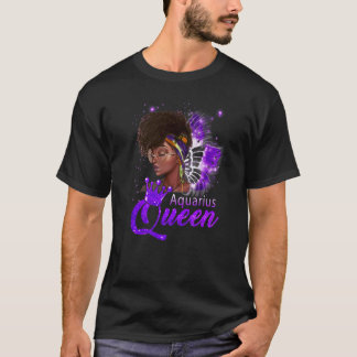 Purple Aquarius Queen African American Woman Jan F T Shirt