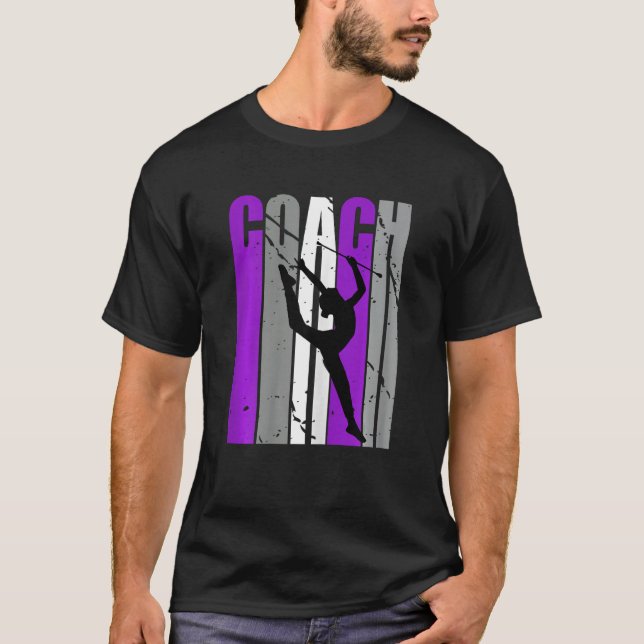 Purple Artistic Rhythmic Gymnastics Coach Teacher T Shirt (Framsida)