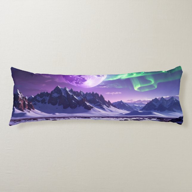 Purple Aurora Nightscape Body Pillow Kroppskudde (Framsidan)