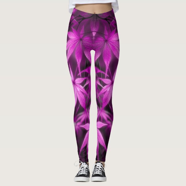 purple autumn sport leggings (Framsida)