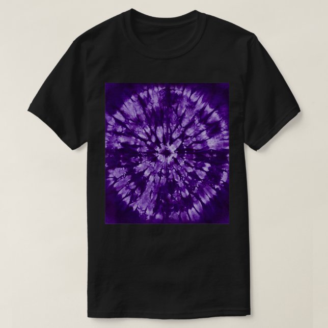 Purple Batik Tie Dye Bohemian pattern  T Shirt (Design framsida)