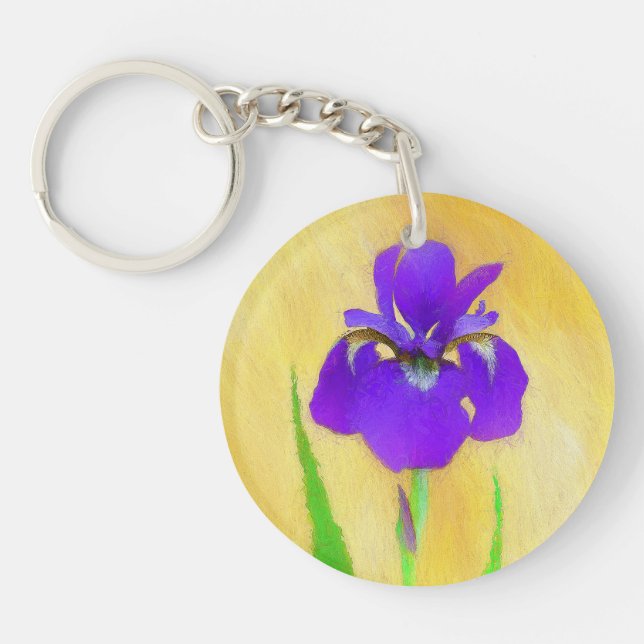 Purple Bearded Iris Painting - Cute Original Dog A (Framsidan)
