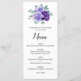 Purple Bloom Eucalyptus Botanical Wedding Menu Meny