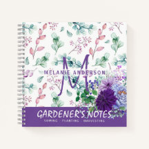 Purple Bloom Gardeners Dagbok Sådd Plantering