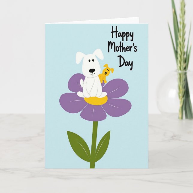 Purple Blossom Mothers Day Card Kort (Framsida)